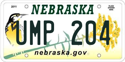 NE license plate UMP204