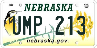 NE license plate UMP213