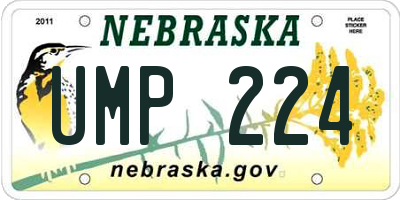 NE license plate UMP224