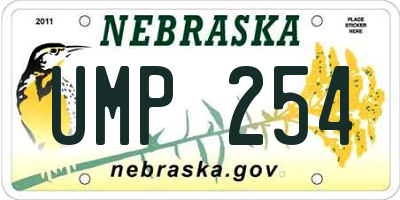 NE license plate UMP254