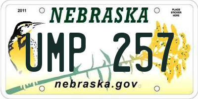 NE license plate UMP257