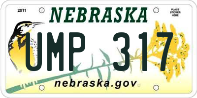 NE license plate UMP317