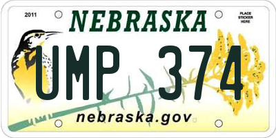 NE license plate UMP374
