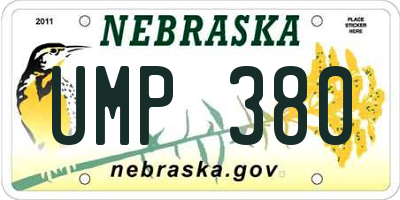 NE license plate UMP380