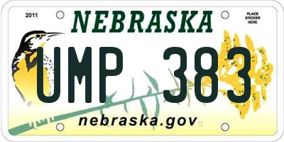 NE license plate UMP383
