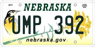 NE license plate UMP392