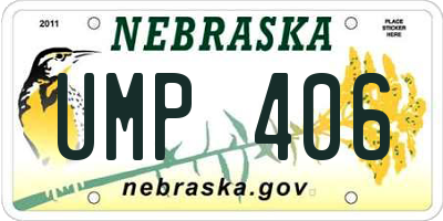 NE license plate UMP406