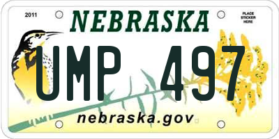 NE license plate UMP497