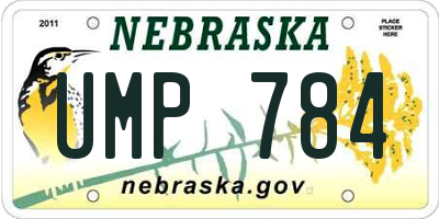 NE license plate UMP784