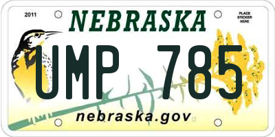 NE license plate UMP785