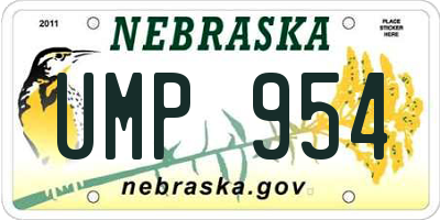 NE license plate UMP954