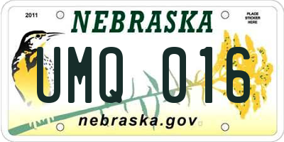 NE license plate UMQ016