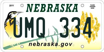 NE license plate UMQ334