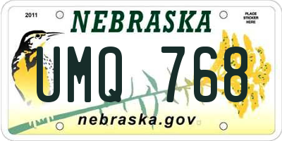 NE license plate UMQ768