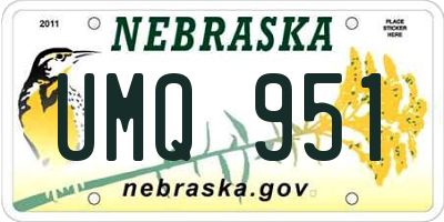 NE license plate UMQ951