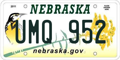 NE license plate UMQ952