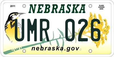NE license plate UMR026
