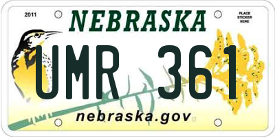 NE license plate UMR361