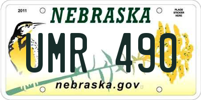 NE license plate UMR490