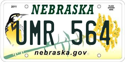 NE license plate UMR564