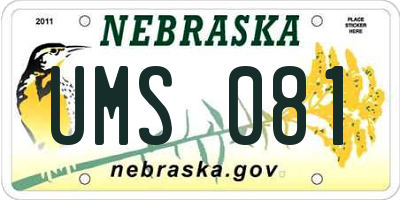NE license plate UMS081