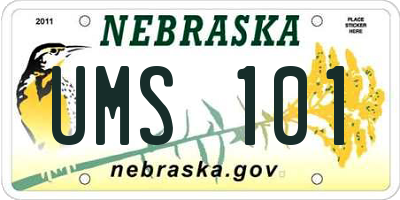 NE license plate UMS101