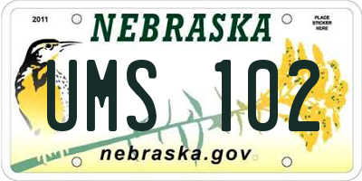 NE license plate UMS102