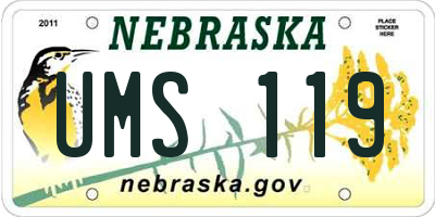 NE license plate UMS119
