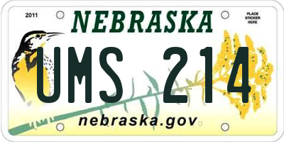 NE license plate UMS214