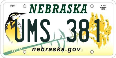 NE license plate UMS381