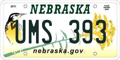 NE license plate UMS393