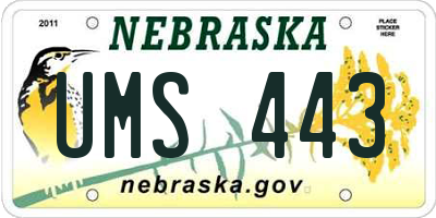 NE license plate UMS443