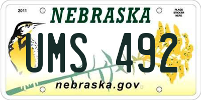 NE license plate UMS492