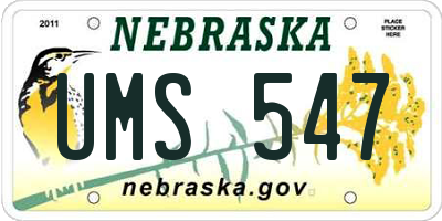 NE license plate UMS547