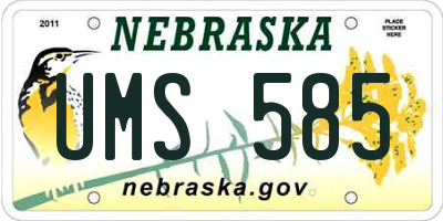 NE license plate UMS585