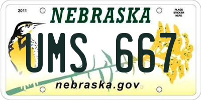 NE license plate UMS667