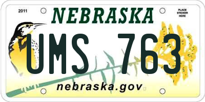 NE license plate UMS763