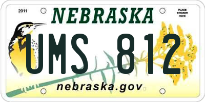 NE license plate UMS812
