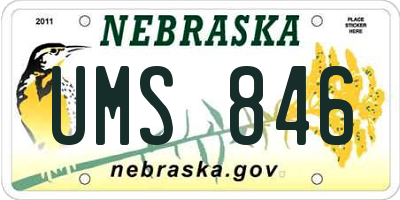 NE license plate UMS846