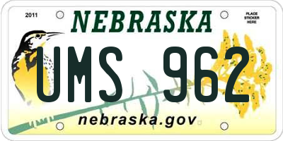 NE license plate UMS962