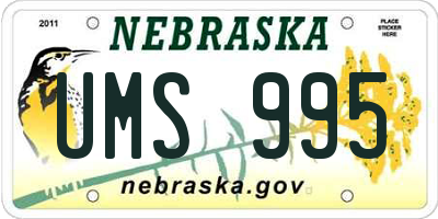 NE license plate UMS995