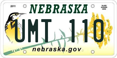 NE license plate UMT110