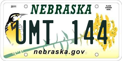 NE license plate UMT144