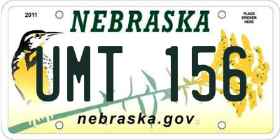 NE license plate UMT156