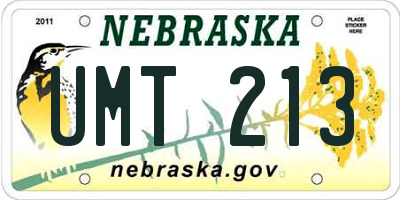 NE license plate UMT213