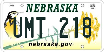 NE license plate UMT218