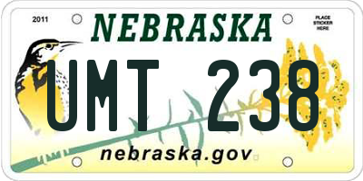 NE license plate UMT238
