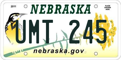 NE license plate UMT245