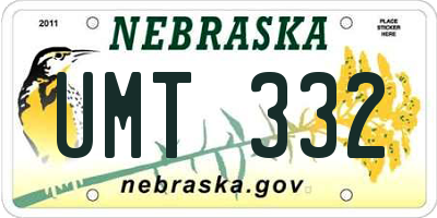 NE license plate UMT332