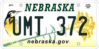 NE license plate UMT372
